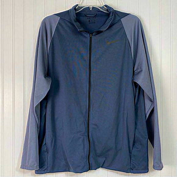 Nike Dri -Fit Jacket ‎ Mens XL Gray Zip Pockets - Picture 1 of 12